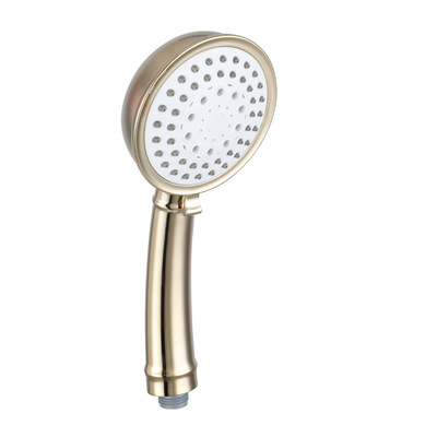 镀金色五功能手提式花洒 喷雾按摩淋浴塑料喷头/莲蓬头 厂家