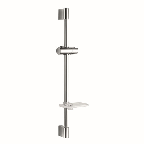 Stainless Steel Adjustable Shower Rod with Soap Dish S502 - Premium Shower Bracket and Liftable Rack