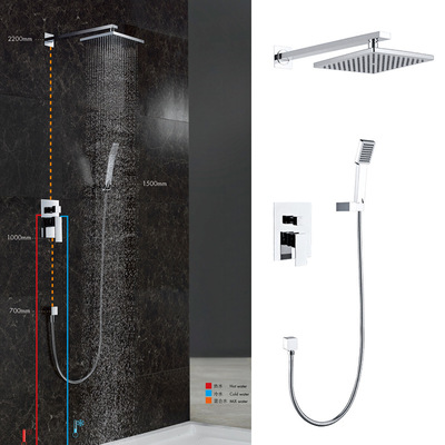 欧美工程全铜入墙预埋式暗装淋浴花洒套装洁具卫浴酒店宾馆装修