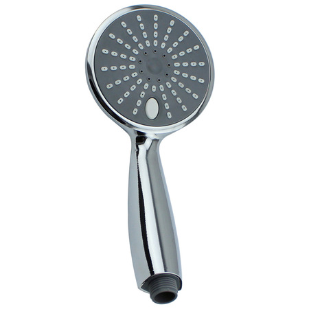 Three - function Button Handheld Showerhead with Button Switch and Curved Nozzle, Bathroom Shower