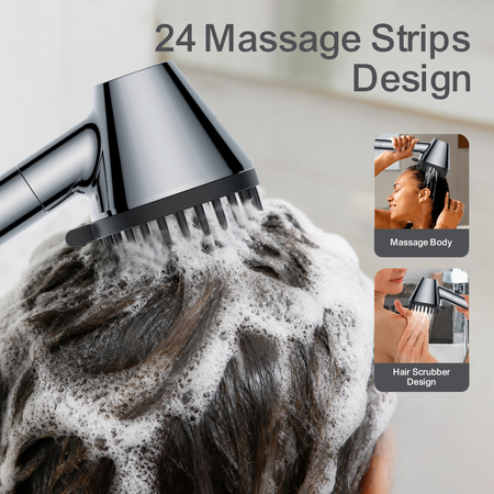 GALENPOO 5+2 Function Comb Massage Shower Head Pressure-boosting Filtering Stop-water Spray Gun Hand